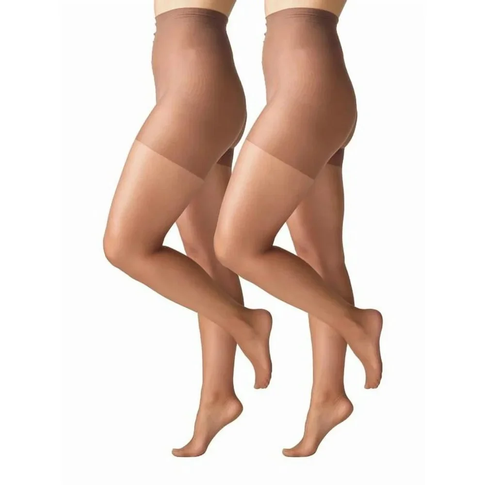 Silk Impressions Ultra Fine Sheer 2-pack 15 Denier Coffee Bean Size Large